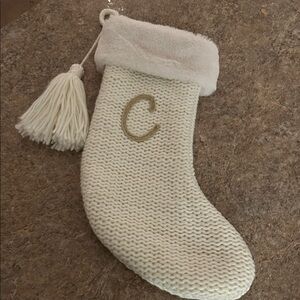 Target Cream Knit Christmas Stocking with Tassel